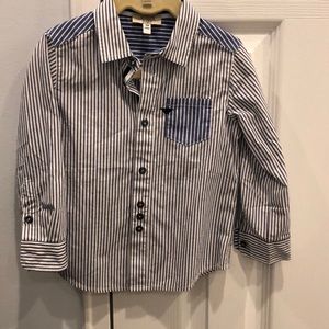 Blue and white Armani Baby Boy Button Down